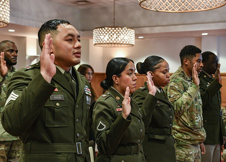 New citizens taking the Oath of Allegiance